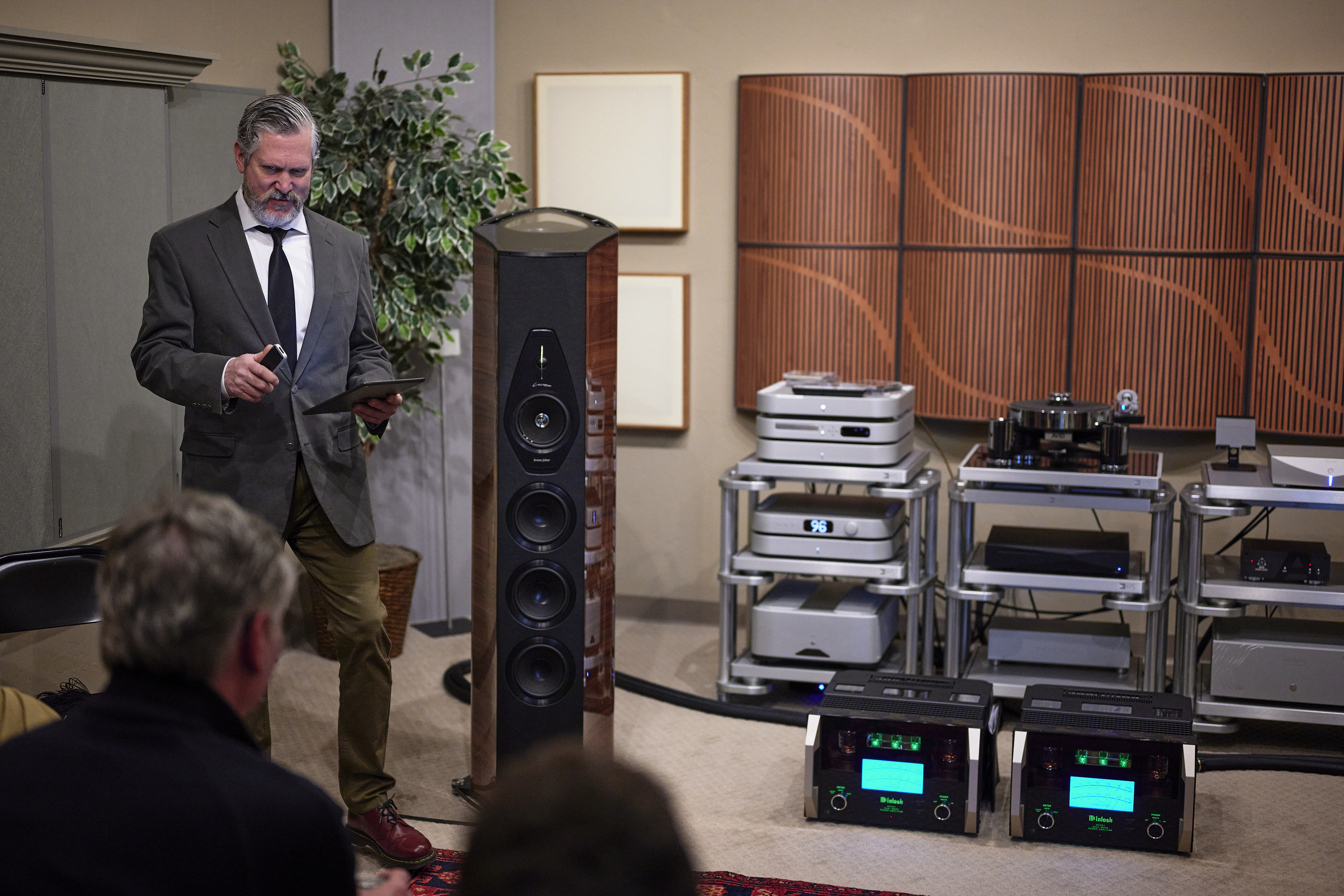 Scott Jordan of the McIntosh Group demoing the new McIntosh MC451 dual mono amplifiers
